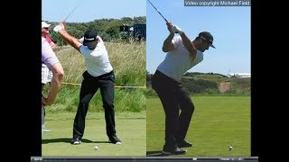 Jon Rahm golf swing  Long Iron faceon amp downtheline July 2017 [upl. by Ecnaret419]