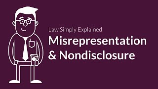 Misrepresentation and Nondisclosure  Contracts  Defenses amp Excuses [upl. by Nosnorb112]