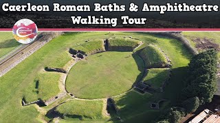 CAERLEON ROMAN BATHS amp AMPHITHEATRE WALES  Walking Tour  Pinned on Places [upl. by Neira]