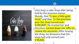 How to apply misrepresentation Liam cupcake scenario [upl. by Halika]