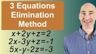 Solving Systems of 3 Equations Elimination [upl. by Tewfik]