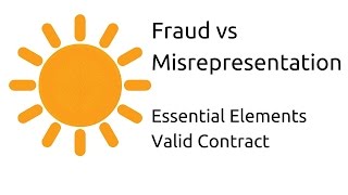 Fraud vs Misrepresentation  Other Essential Elements of a Valid Contract  CA CPT  CS amp CMA [upl. by Enirhtak889]